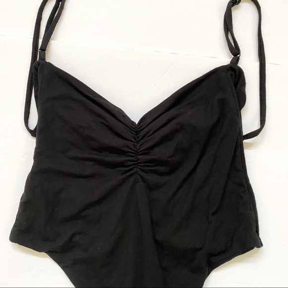 Blue life ruched center black tank top bodysuit - Picture 5 of 7